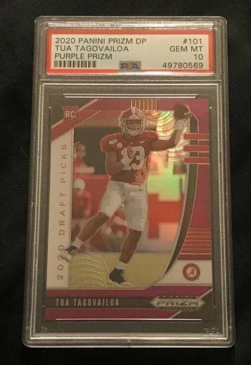 Tua Tagovailoa 2020 Panini Prizm Draft Picks Purple PSA 10 Alabama Dolphins