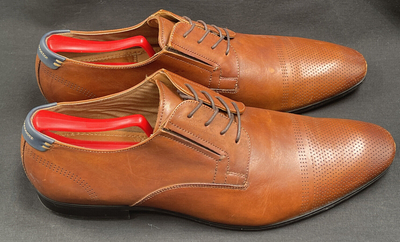 Aldo Cap Toe Lace Up Brown Oxford Dress Shoes Men display picture 3