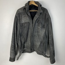 Vinetti Leather Collection Vtg Grey Suede Military Bomber Jacket Size L VGC