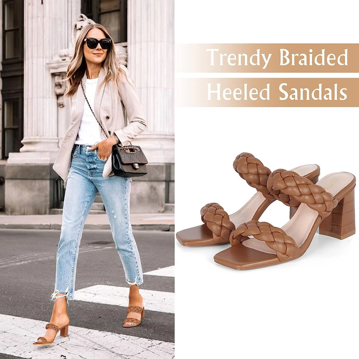 Braided clearance heeled sandals