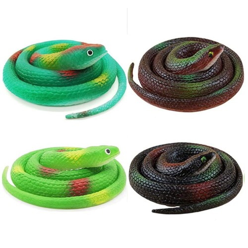 4er Pack Realistische Gummischlangen für Garten Requisiten Vögel Eichhörnchen Mäuse Schreck Spielzeug