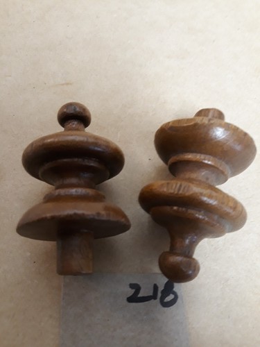Lot of 2 NOS Wooden Finials #218 - Picture 2 of 3