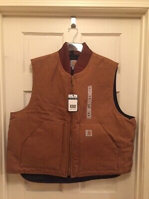 Men’s Carhartt Vest Size 2XL Zip Front Quilted Classic Brown New With Tags  | eBay
