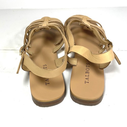 Talbots Women's Slingback Sandals Tan Leather Strappy Buckle Size 9M - Picture 9 of 12