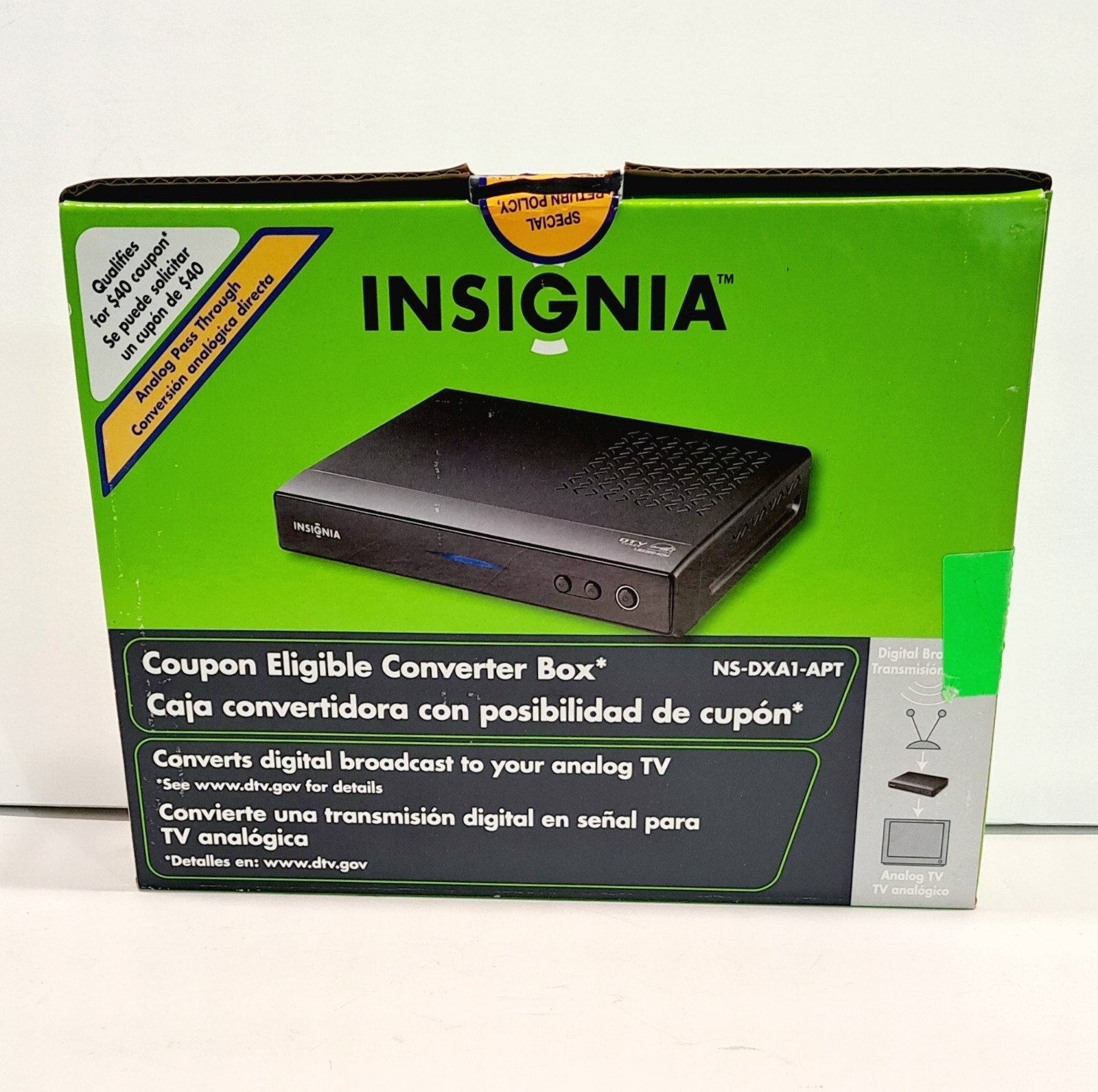 NEW INSIGNIA NS-DXA1-APT Digital to Analog TV Converter Box w/ Remote ...