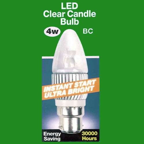 4x 4W Ultra Low Energy Candle LED Instant On Light Bulbs BC B22 Cool White 4000K - Picture 3 of 3