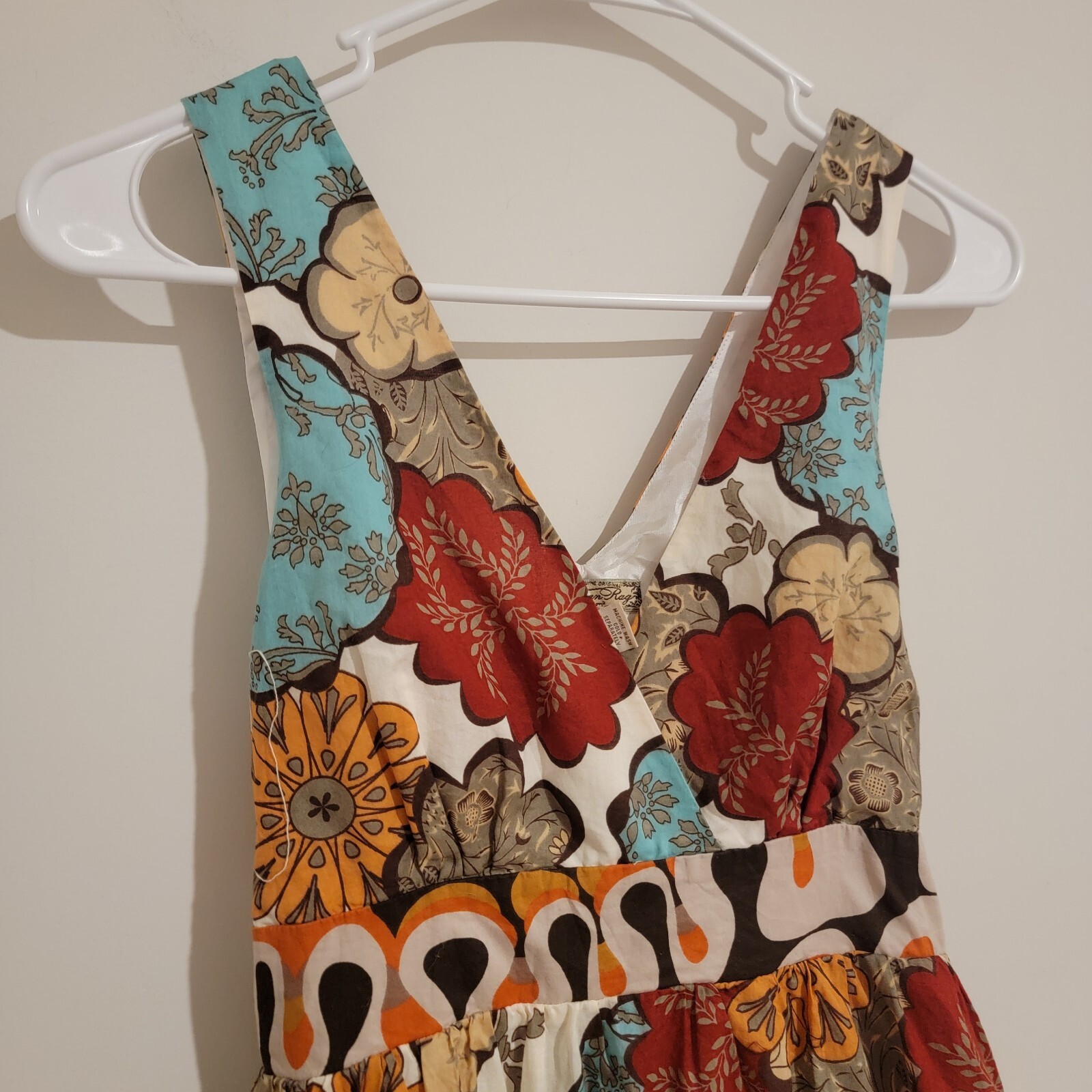 American Rag Cie Y2k Babydoll Dress Size Small S Floral Retro Tie Back Mini