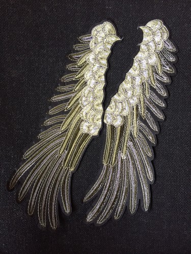One Pair of Large Sew On Wings Applique Each 31 cm x 10 cm Patch Appliqué Wing - Picture 11 of 12