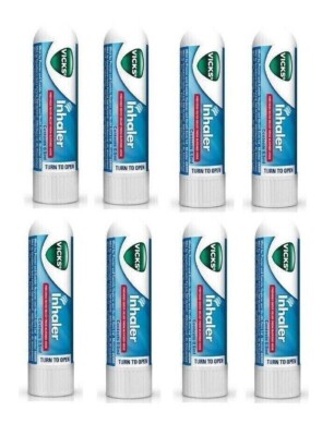 8x Vicks Inhaler for Nasal Congestion Cold Blocked Nose Sinus Fast Relief