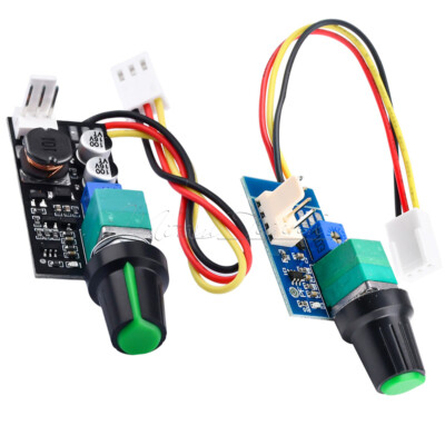 1~10pcs DC12V PWM Fan Governor Speed Control With Knob 2-3/4Wire Fan Regulation