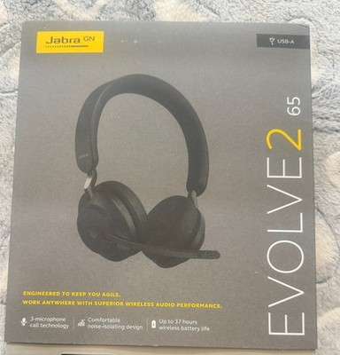 NIB  Jabra Evolve2 UC 65 Wireless Headset Black In  Box USB-A FREE SHIPPING