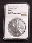 2019 W Eagle $1, Burnished American Silver Eagle, NGC MS70