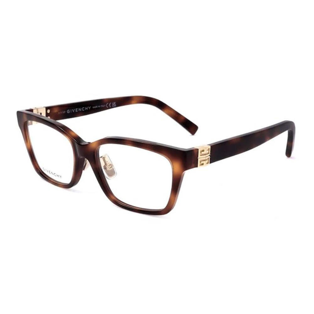 Givenchy Eyeglasses Square Full Rim, Havana Frame and Clear Demo Lens Lens GV500