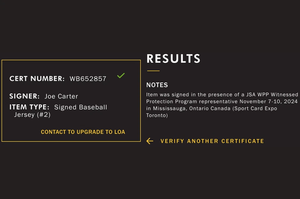 Camiseta deportiva personalizada Joe Carter autografiada azul Toronto (JSA) Foto 3 de 3
