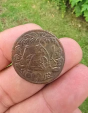 Sikh Guru Nanak Ji Antique Sat Kartar Token Coin Khalsa Nanakshahi Rare GGR4