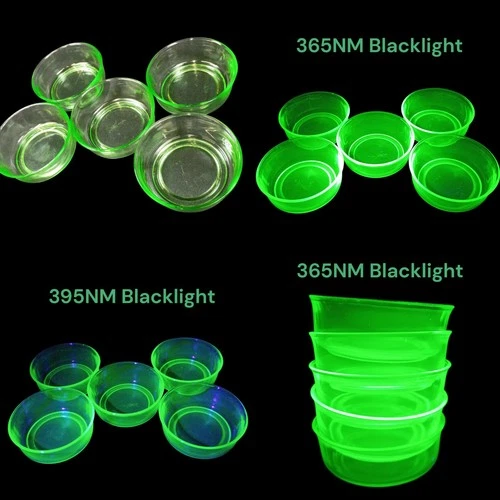 Lot Of 5 Uranium Depression Glass Bowls 4"W 1.5"H Vintage Green 1930s