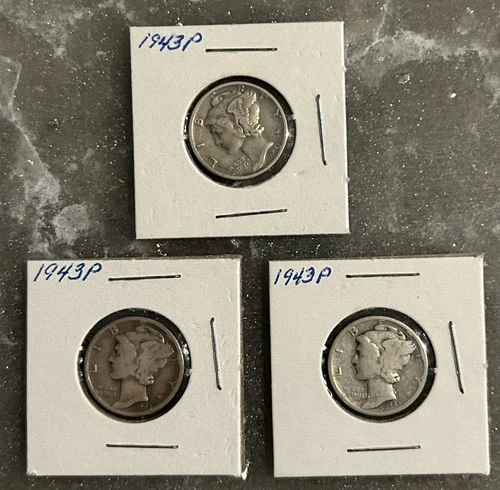 Photo of a 1943-P Mercury Dime from an eBay listing that sold on Jul 21, 2026