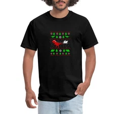 Dinosaur Sleigh Ugly Christmas Men's T-Shirt