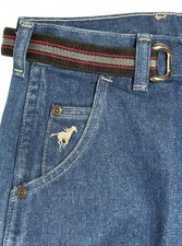 Vintage 1970s Wrangler Jeans Women's 10 Denim Mom High Rise USA Made W/ Belt