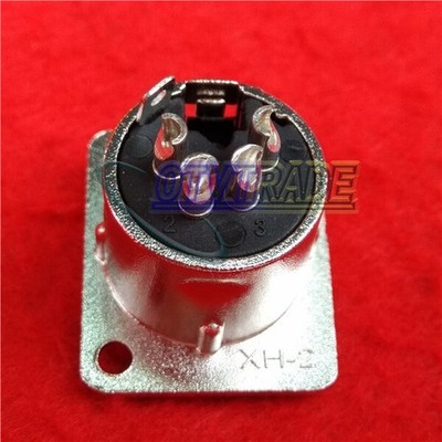 ONE XLR 4-Pin Female Chassis Panel Socket Speaker Audio Connector NEW *rr