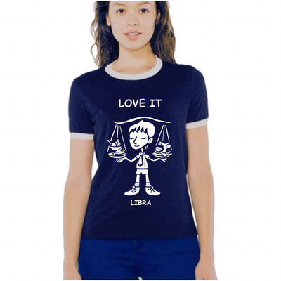 Libra Love It Unisex American Apparel Ringer  Zodiac T Shirt Tee Shirt Atrologic