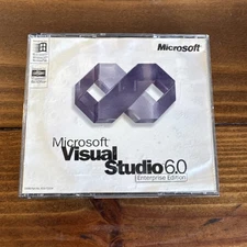 Vintage Microsoft Visual Studio 6.0 ENTERPRISE Disc 1, 2, &3 w/ CD  Key