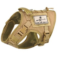 Tactical Dog Vest Harness, Outdoor Training Service Dog Vest Adjustable Milit...