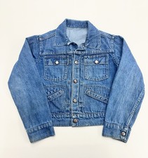Vintage Kids Boys Youth Childrens Denim Jean Jacket Pleated 1950s 1960s Penneys