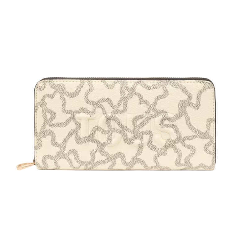 Tous Kaos Icon Purse Beige Zip Around Wallet