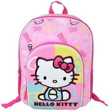 Large Backpack - Hello Kitty Pink 3D Pop-Up 16" Molded School Bag NEW PINK Girls