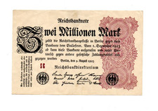 Genuine German 2 Million Mark inflation banknote 1923  very fine con  !!!