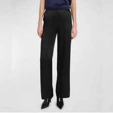 Vintage Georgio Armani Women  s Size 38 Black Ponte 100 Silk Pants Trousers USA