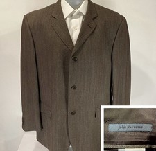 John Varvatos Sport Coat 46R 56eu 100 Wool Blazer Jacket 3 Button Brown Italy