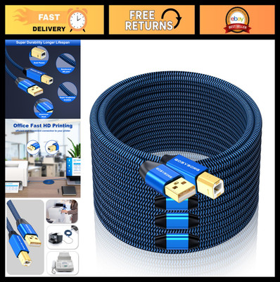 100ft Active USB 2.0 Cable, Type A to B, High-Speed Printer Cable for HP, Canon,