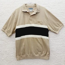 Shirt Polo Men MunsingWear Cotton Poly Colorblock Pocket Golf Brown Black Size M