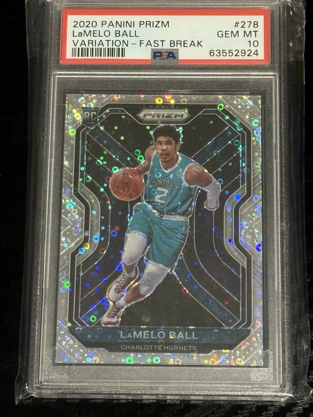2020-21 Panini Prizm Fast Break Variation Lamelo Ball #278 PSA 10 Rookie RC GEM