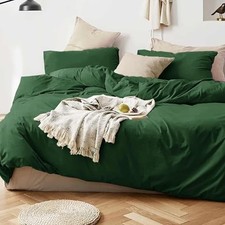 Duvet Cover Size, Soft  Lightweight 3 Pieces Quilt Cover King Emerald Green