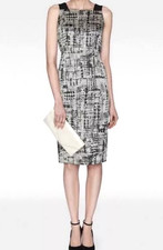 LK Bennett Safari Pencil Dress UK Size 16 Black Silver Occasions Elegant Glitter