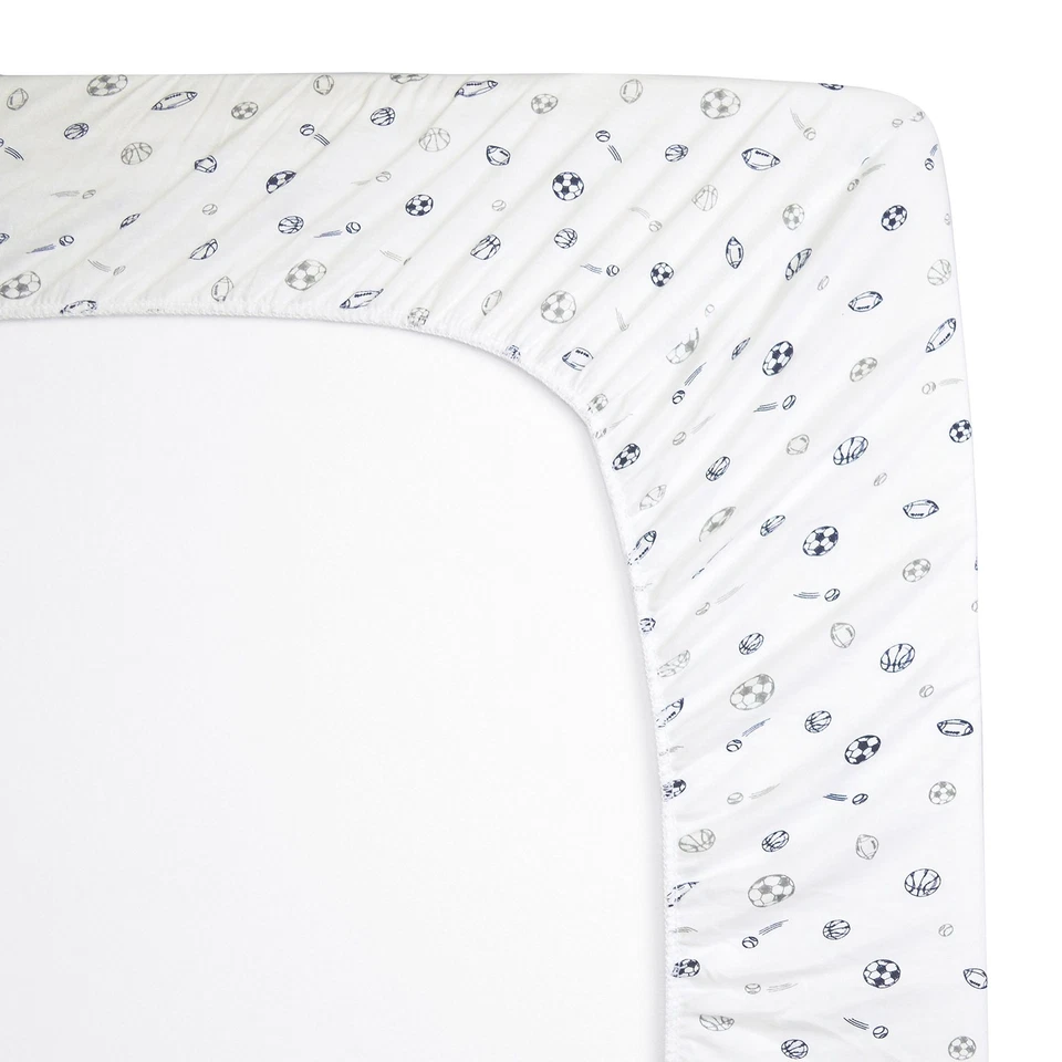 Lençol de berço ajustado 28" x 52", macio respirável neutro 100% algodão lençol de jersey... - Imagem 2 de 2