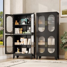 Black kitchen utensil cabinet, acrylic door storage cabinet, kitchen cabinet