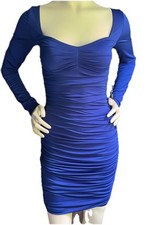 Express Royal Blue Elegant Bodycon Long Sleeve Womens Dress Size Small NEW