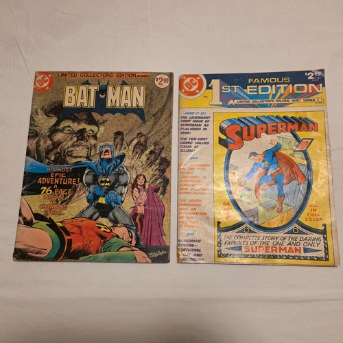 Oversized DC Batman & Superman Limited Collectors Comics Lot of 2 Vintage