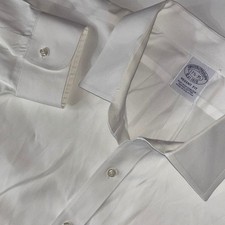 Brooks Brothers Regent Fit White Dress Shirt Non-Iron Stretch Men's 17.5 35