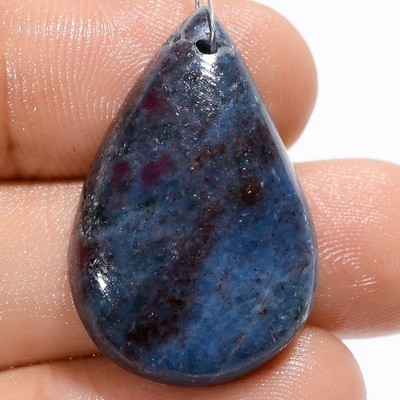 Natural Ruby Kyanite Pear Cabochon Drilled Gemstone 31.5 Ct. 28X18X5 mm A-30717