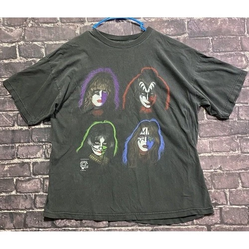 KISS Graphic T Shirt Mens XL Black Vintage Band Tee Roc 1990s vintage concert t-shirt, vintage, size XL, single stitch, B+ condition