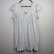 Eileen West Nightgown Womens M Floral Short Sleeve Cottagecore Soft Romantic