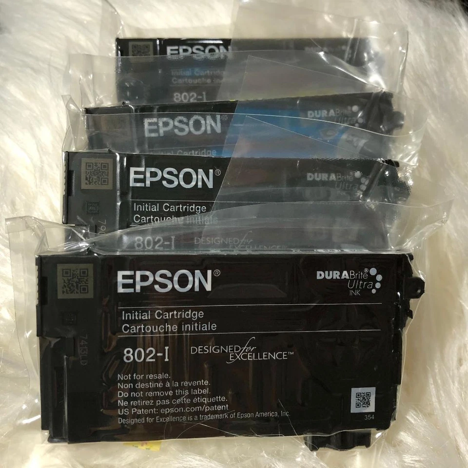 New Genuine EPSON 802 initial Black & Color 4 Ink set for 4720 4730 4734 4740 - Image 2 of 2