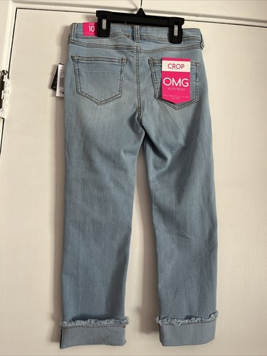 NWT CELEBRITY PINK GIRLS Size 10 Denim Crop Cuffed Blue Jeans - Picture 2 of 3