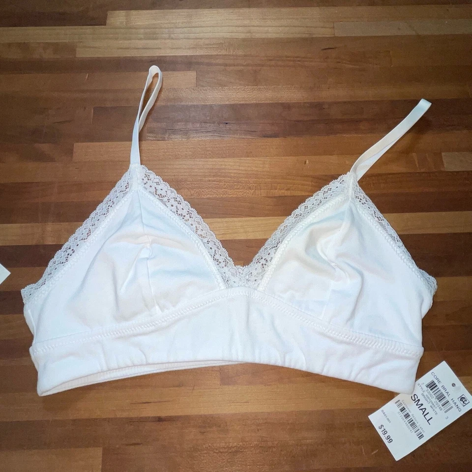 Jenni on Repeat Wide Lace Bralette, set of 2 tan/white Small - Image 3 of 4