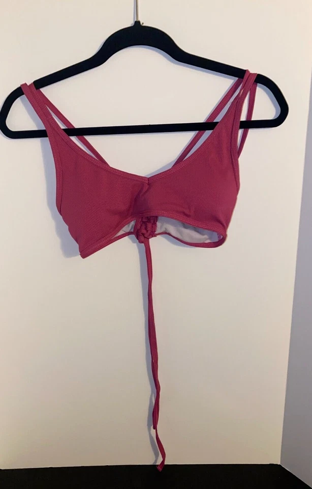 Purple Padded Bikini Top Unbranded Size M Medium Pink - Image 2 of 4
